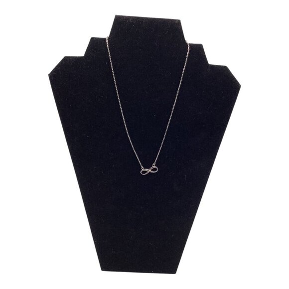 Sterling Silver Infinity Pendant Necklace With Heart Charm Extension - Picture 7 of 10